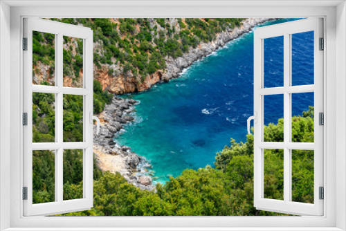 Fototapeta Naklejka Na Ścianę Okno 3D - lazurowa zatoka na Kefalonii, Grecja