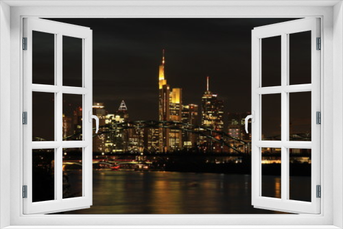 Fototapeta Naklejka Na Ścianę Okno 3D - Skyline von Frankfurt bei Nacht