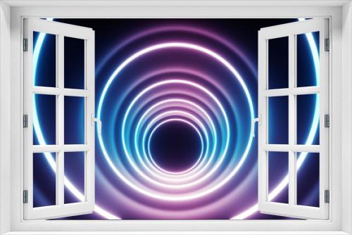 Fototapeta Naklejka Na Ścianę Okno 3D - Neon light tunnel