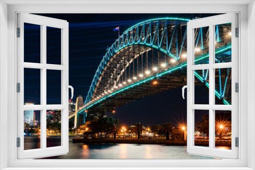 Fototapeta Naklejka Na Ścianę Okno 3D - Sydney Harbour Bridge (Vivid Lights)