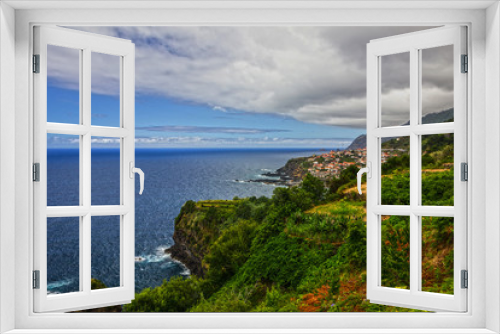Fototapeta Naklejka Na Ścianę Okno 3D - Madeira island seascape panorama, Portugal. Portu Moniz