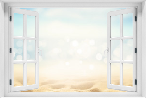 Fototapeta Naklejka Na Ścianę Okno 3D - Summer beach background. Sand, sea and sky.