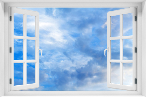 Fototapeta Naklejka Na Ścianę Okno 3D - Blue sky with picturesque fluffy clouds background