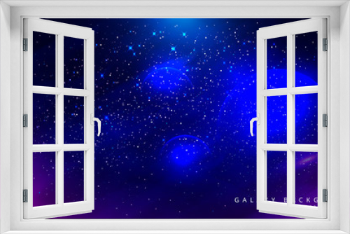 Fototapeta Naklejka Na Ścianę Okno 3D - Colorful Space Galaxy Background with Shining Stars, Stardust and Nebula. Vector Illustration for artwork, party flyers, posters, brochures. Vector illustration for your artwork