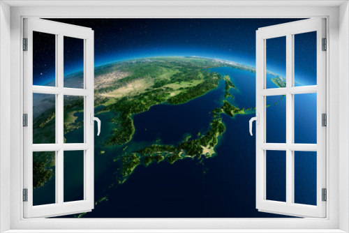 Fototapeta Naklejka Na Ścianę Okno 3D - Detailed Earth. Japan and Korea