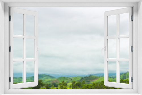 Fototapeta Naklejka Na Ścianę Okno 3D - Green hills and sky