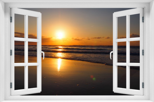 Fototapeta Naklejka Na Ścianę Okno 3D - Japanese coast Sunset Sandy beach