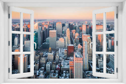 Fototapeta Naklejka Na Ścianę Okno 3D - Upper Manhattan in New York, United States.