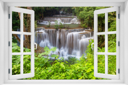 Fototapeta Naklejka Na Ścianę Okno 3D - Huai Mae Khamin waterfall, Kanchanaburi, Thailand