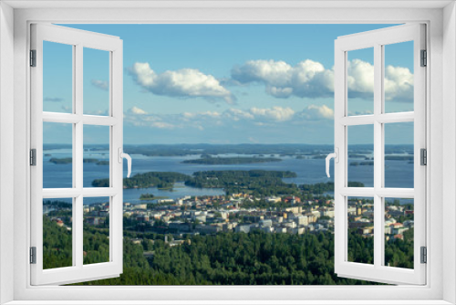 Fototapeta Naklejka Na Ścianę Okno 3D - Landscape of Kuopio from the Puijo Lookout