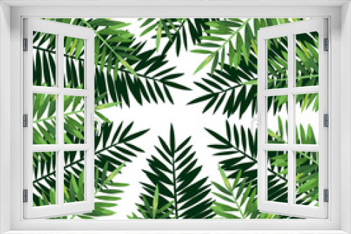 Fototapeta Naklejka Na Ścianę Okno 3D - exotic and tropical leafs plant pattern