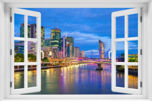 Fototapeta Naklejka Na Ścianę Okno 3D - Brisbane city skyline  at twilight in Australia