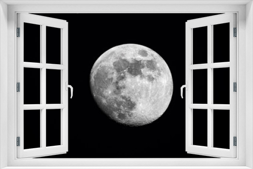 Fototapeta Naklejka Na Ścianę Okno 3D - Black & White Moon