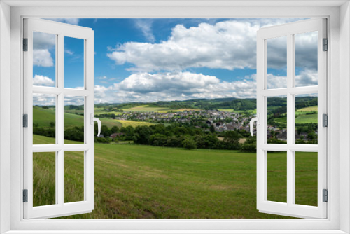 Fototapeta Naklejka Na Ścianę Okno 3D - Panorama Blick auf kleinen Ort Elspe im Sauerland