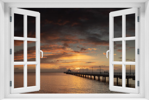 Fototapeta Naklejka Na Ścianę Okno 3D - Pier Sunrise with Beautiful Sky