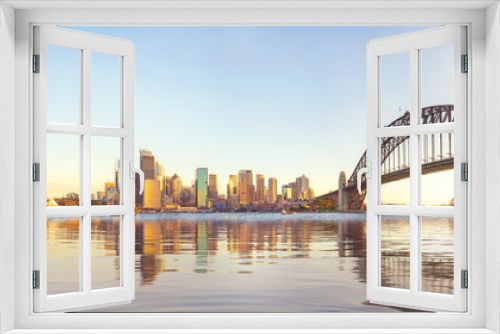 Fototapeta Naklejka Na Ścianę Okno 3D - Panorama of Sydney harbour and bridge