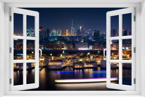 Fototapeta Naklejka Na Ścianę Okno 3D - Dubai modern skyline view from the creek 
