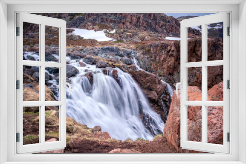 Fototapeta Naklejka Na Ścianę Okno 3D - Teriberka, The North of Russia, northern waterfalls