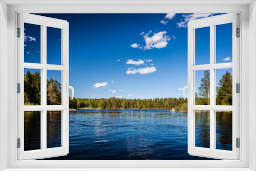 Fototapeta Naklejka Na Ścianę Okno 3D - Summer landscape - lake on a Sunny summer day