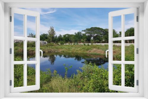 Fototapeta Naklejka Na Ścianę Okno 3D - lake in forest