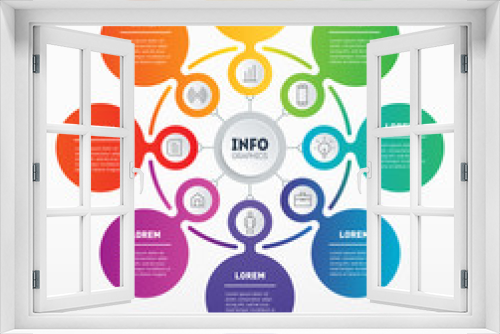 Business presentation or infographics concept with 8 options. Template of service tree, info chart or diagram. Vector info graphic of technology or education process with eight steps.