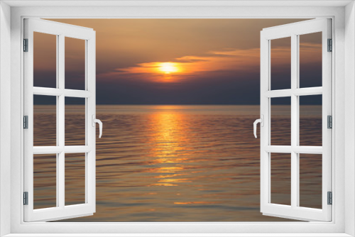 Fototapeta Naklejka Na Ścianę Okno 3D - beautiful summer sunset on lake