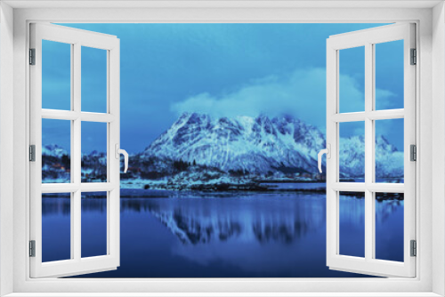 Fototapeta Naklejka Na Ścianę Okno 3D - Winter Norway lake