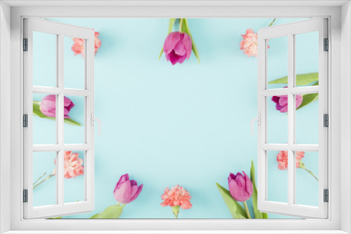 Fototapeta Naklejka Na Ścianę Okno 3D - Tulips frame