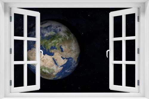 Fototapeta Naklejka Na Ścianę Okno 3D - View of blue planet Earth in space with her atmosphere. 3d - illustration.