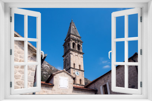 Fototapeta Naklejka Na Ścianę Okno 3D - old church in Perast town.Montenegro