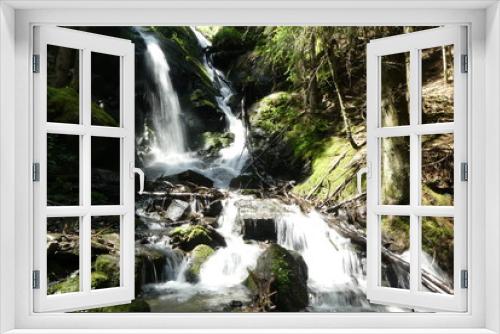 Fototapeta Naklejka Na Ścianę Okno 3D - Wildwasser im Gebirge