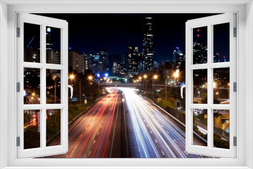 Fototapeta Naklejka Na Ścianę Okno 3D - long exposure over highway