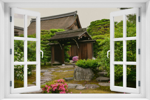 Fototapeta Naklejka Na Ścianę Okno 3D - garden in kyoto palace