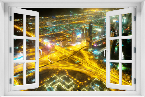Fototapeta Naklejka Na Ścianę Okno 3D - Panorama of down town Dubai city - UAE