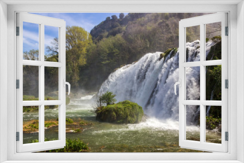 Fototapeta Naklejka Na Ścianę Okno 3D - swift river and Marmore waterfalls in Umbria in Italy