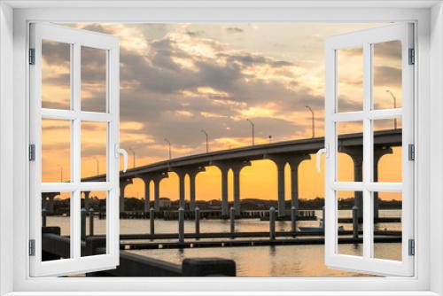 Fototapeta Naklejka Na Ścianę Okno 3D - Inter Coastal Bridge Against the Sunset Sky