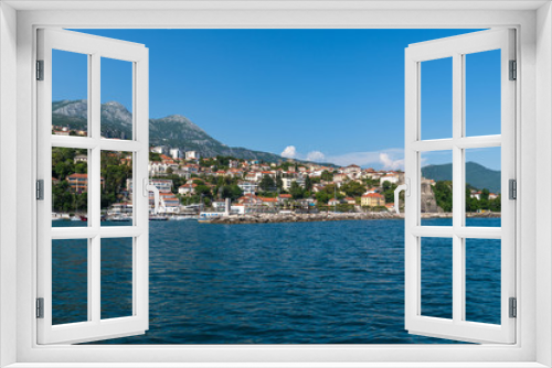 Fototapeta Naklejka Na Ścianę Okno 3D - Herceg Novi, Montenegro - June 10. 2019. Panorama of the city from the sea