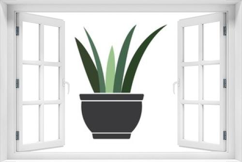 Fototapeta Naklejka Na Ścianę Okno 3D - plant in pot illustration vector template