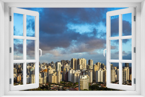 Fototapeta Naklejka Na Ścianę Okno 3D - Building wall in the big city. Sao Paulo city Brazil, South America. 