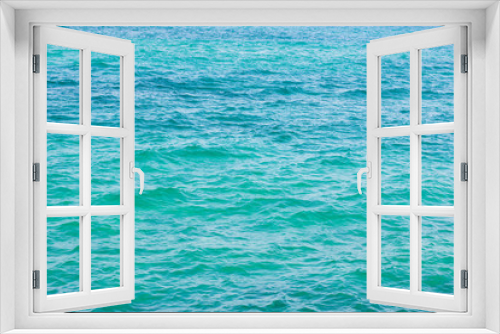 Fototapeta Naklejka Na Ścianę Okno 3D - soft aquamarine color wavy ocean water surface background 