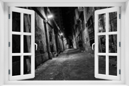 Fototapeta Naklejka Na Ścianę Okno 3D - alley street in the night 