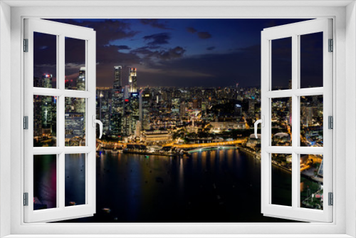 Fototapeta Naklejka Na Ścianę Okno 3D - Singapore Marina Bay night view