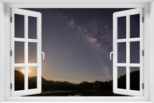 Fototapeta Naklejka Na Ścianę Okno 3D - The Milky Way Star beautiful sky Above the Lake