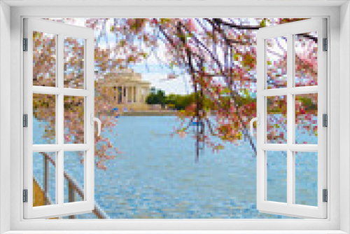 Fototapeta Naklejka Na Ścianę Okno 3D - Cherry Blossom and Washington Monument USA