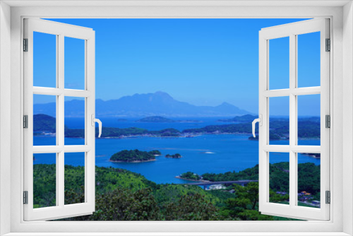 Fototapeta Naklejka Na Ścianę Okno 3D - 天草の千巌山から見た島々の夏の風景