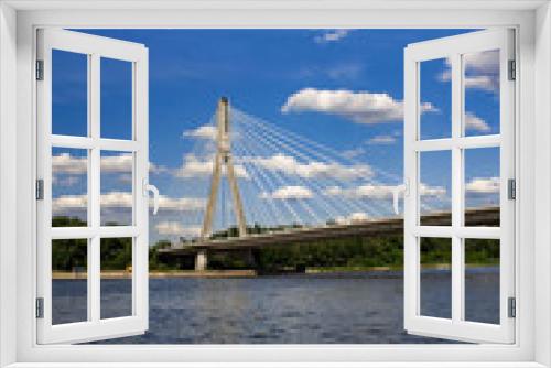Fototapeta Naklejka Na Ścianę Okno 3D - Most Świętokrzyski w Warszawie na tle Stadionu Narodowego