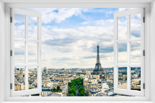 Fototapeta Naklejka Na Ścianę Okno 3D - パリ　凱旋門から眺めるエッフェル塔