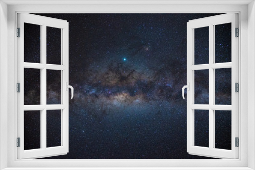 Fototapeta Naklejka Na Ścianę Okno 3D - Fantastic blue starry sky with galaxy milky way at night. Long exposure photography.