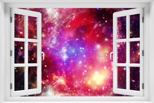 Fototapeta Naklejka Na Ścianę Okno 3D - Starfield, galaxies and flares. The elements of this image furnished by NASA.