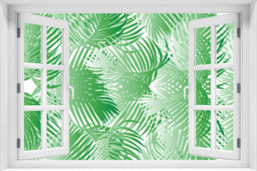 Fototapeta Naklejka Na Ścianę Okno 3D - seamless palm leave soft gradient effect pattern